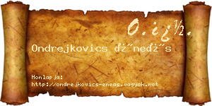 Ondrejkovics Éneás névjegykártya